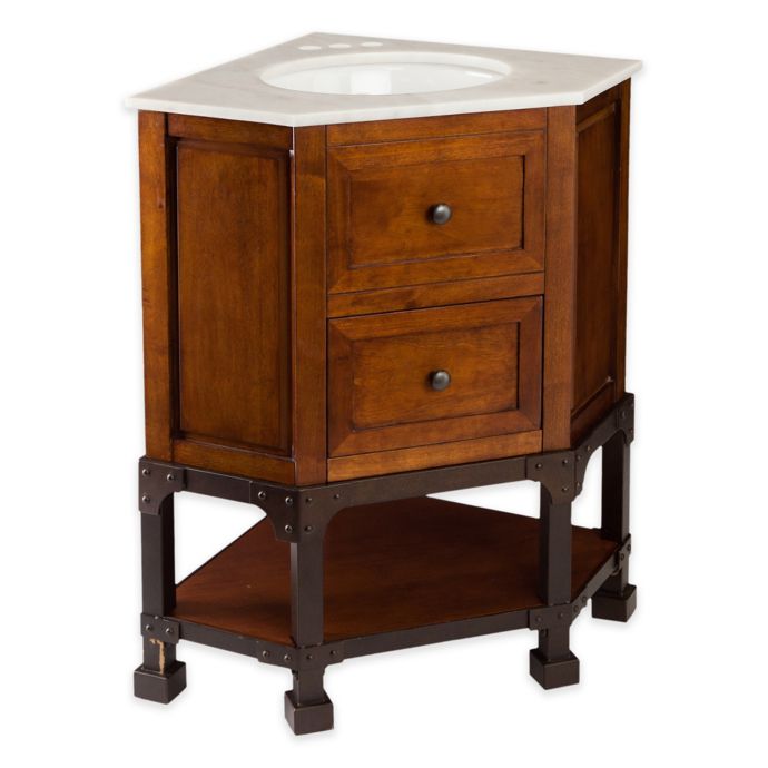 Southern Enterprises Carvedale Corner 32-Inch Single Vanity with Marble ...