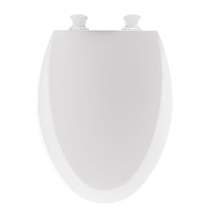 mayfair elongated molded wood open front toilet seat in