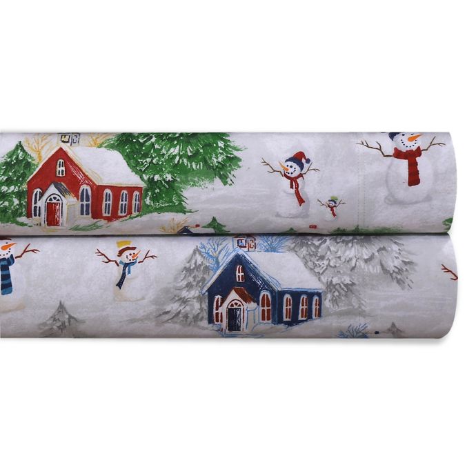 Tribeca Living 170 Gsm Snowman Flannel Sheet Set Bed Bath Beyond