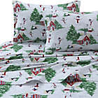 Alternate image 0 for Tribeca Living 170 GSM Snowman Flannel Twin Sheet Set in Red/Green