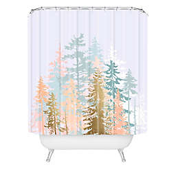 Deny Designs Blush Forest Shower Curtain in Green