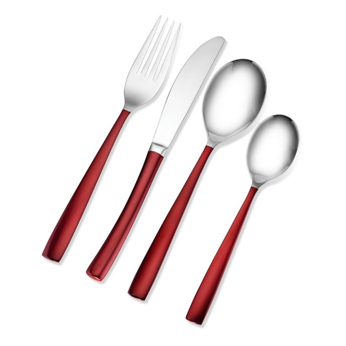 Argentum 16Piece Flatware Set in Red Bed Bath and Beyond Canada