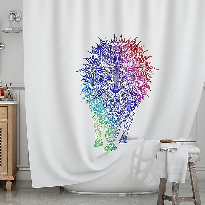 Kess Inhouse Rainbow Lion Shower, Kess Shower Curtains