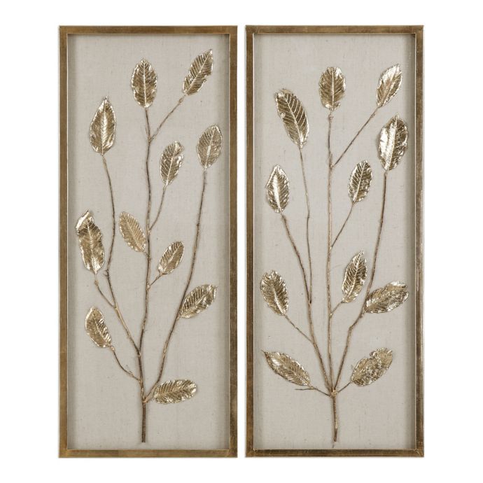 Uttermost Branching Out Gold Leaf Wall Art (Set of 2