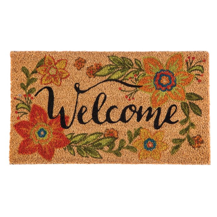 Floral 16 Inch X 28 Inch Welcome Door Mat Insert Bed Bath Beyond