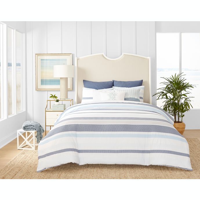 Coastal Living Ocean Stripe Reversible Comforter Set Bed Bath