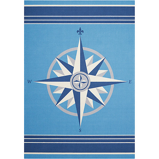 Alternate image 1 for Nourison Waverly Sun & Shade Compass Rose Indoor/Outdoor Area Rug in Blue