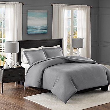 Madison Park Clay Full/Queen Duvet Cover Set in Grey. View a larger version of this product image.