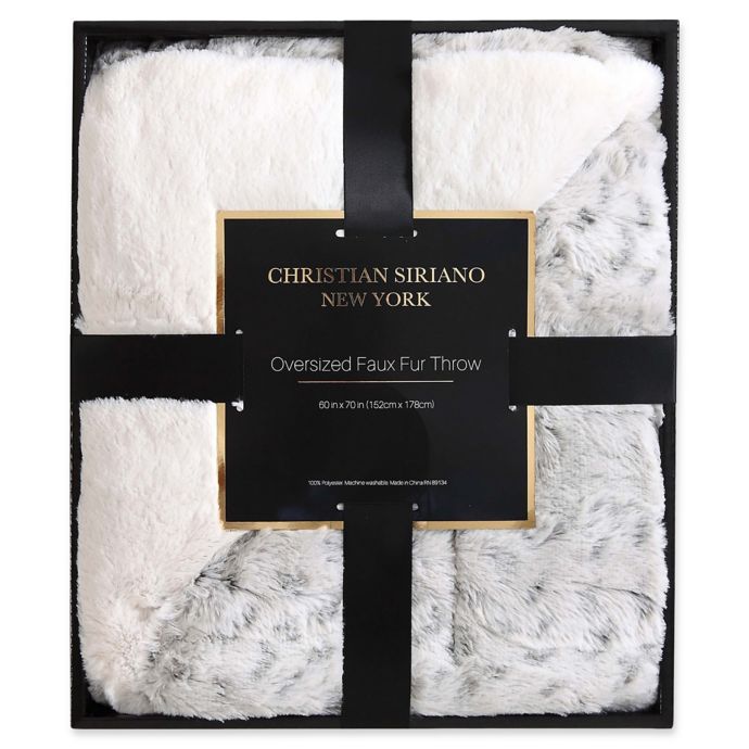 Christian Siriano Ny Leopard Faux Fur Throw Blanket Bed Bath Beyond