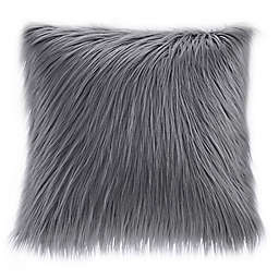 Madison Park Edina Faux Fur 20-Inch Square Throw Pillow in Grey