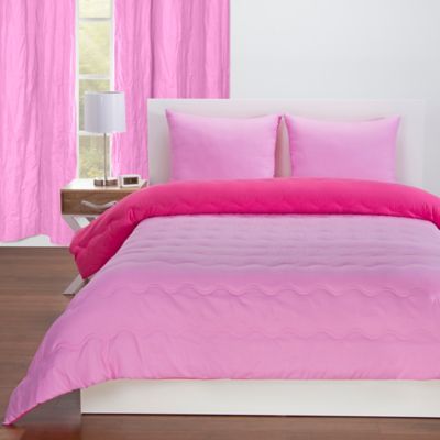 Crayola&reg; Reversible Solid Twin Comforter Set in Magenta/Pink