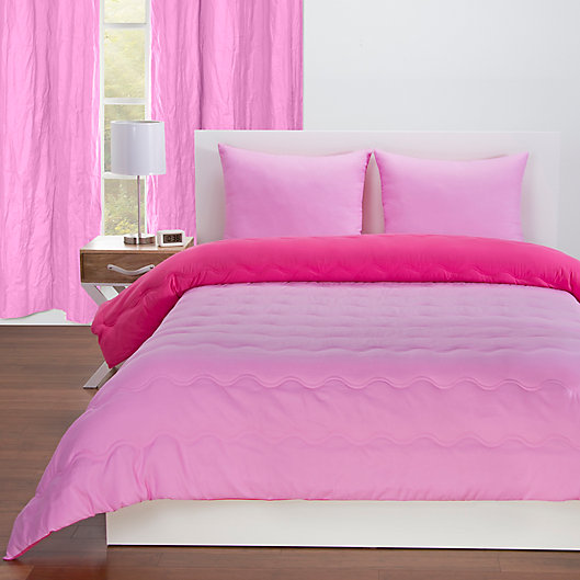 Alternate image 1 for Crayola® Reversible Solid Twin Comforter Set in Magenta/Pink