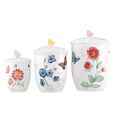 Lenox&reg; Butterfly Meadow&reg; Canisters (Set of 3). View a larger version of this product image.