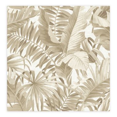 A-Street Prints Alfresco Palm Leaf Wallpaper in Taupe. View a larger version of this product image.
