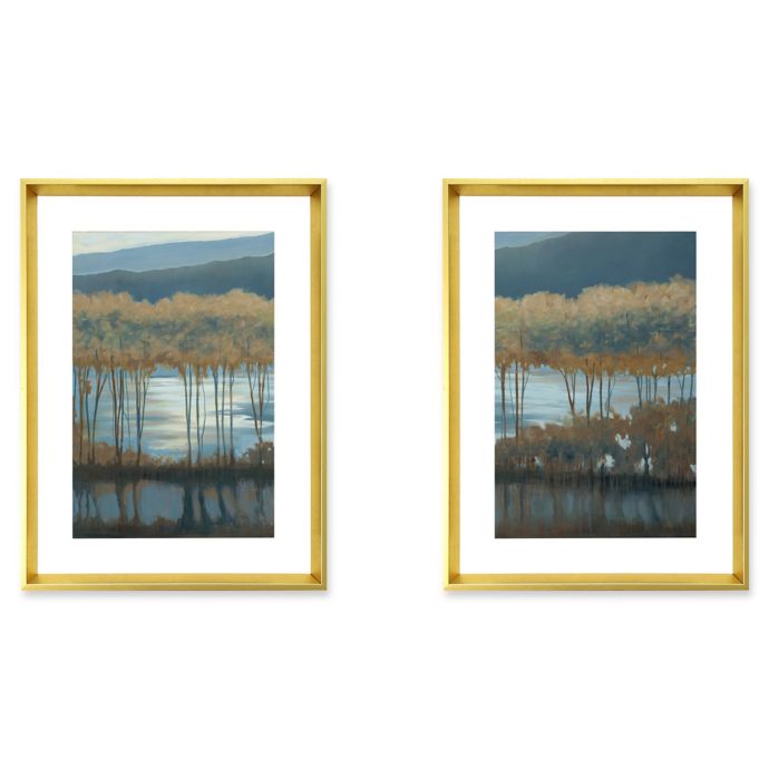 StyleCraft Blue Treeline Wall Art (Set of 2) Bed Bath & Beyond