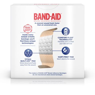 Band-Aid&reg; 80-Count Assorted Sheer Bandages. View a larger version of this product image.