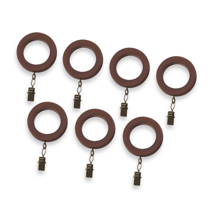Cappuccino Drapery Rings Set Of 7 Bed Bath Beyond
