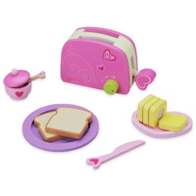 wooden toy toaster set