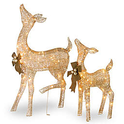National Tree Company&reg; Fawn and Doe Decoration with Clear Lights