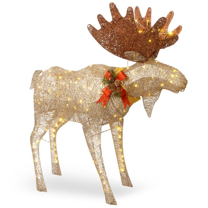 National Tree Company 48 Inch Moose Decoration With White Led