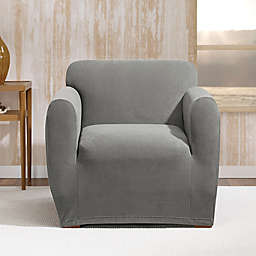 Sure Fit&reg; Stretch Morgan Box Cushion Chair Cover in Grey