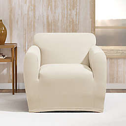Sure Fit® Stretch Morgan Box Cushion Chair Cover in Ivory