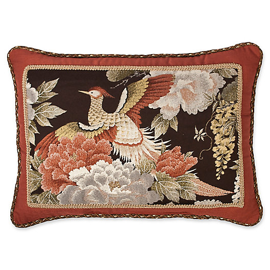 Alternate image 1 for Austin Horn Classics Paradise Peacock Boudoir Throw Pillow in Brown/Coral