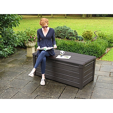 Keter Brightwood 120-Gallon Deck Box in Grey. View a larger version of this product image.