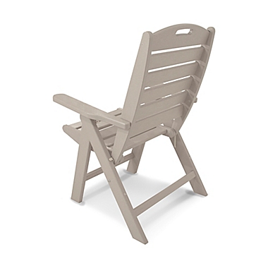 POLYWOOD&reg; Nautical Highback Folding Chair in Sand. View a larger version of this product image.