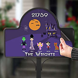 Halloween Character Collection Magnetic Garden Sign in Purple