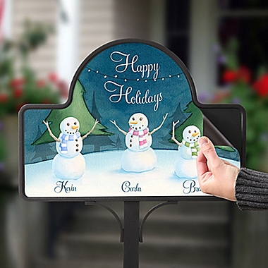 Our Snowman Family Magnetic Garden Sign. View a larger version of this product image.