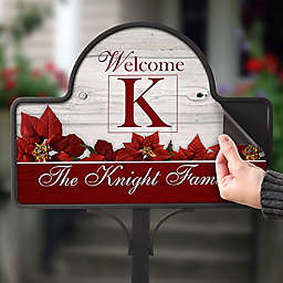Holiday Poinsettias Magnetic Garden Sign