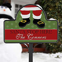 Santa Stop Here! Magnetic Garden Sign