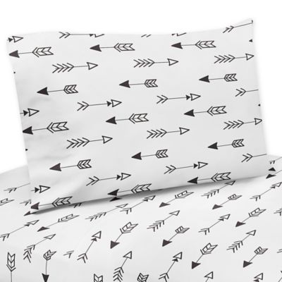 Sweet Jojo Designs&reg; Fox Arrow Print Queen Sheet Set in Black/White