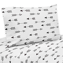 Sweet Jojo Designs® Fox Arrow Print Twin Sheet Set in Black/White