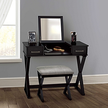 Everhome&trade; Alexis Bathroom Makeup Vanity with Stool. View a larger version of this product image.