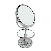 Carerra Double Sided Standing Vanity Mirror in Silver