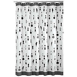 iDesign® SophistiCat Shower Curtain in Black/White