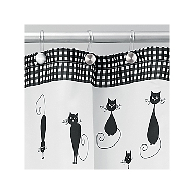 iDesign&reg; SophistiCat Shower Curtain in Black/White. View a larger version of this product image.