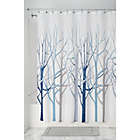 Alternate image 2 for iDesign&reg; Forest Fabric Shower Curtain in Blue/Grey
