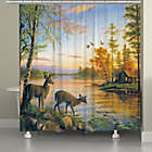 Alternate image 0 for Laural Home Deer on Sunset Lake Shower Curtain