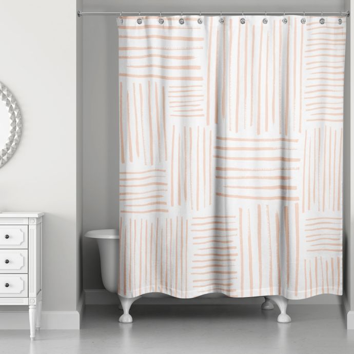 Designs Crosshatch Shower Curtain In Orange Bed Bath Beyond