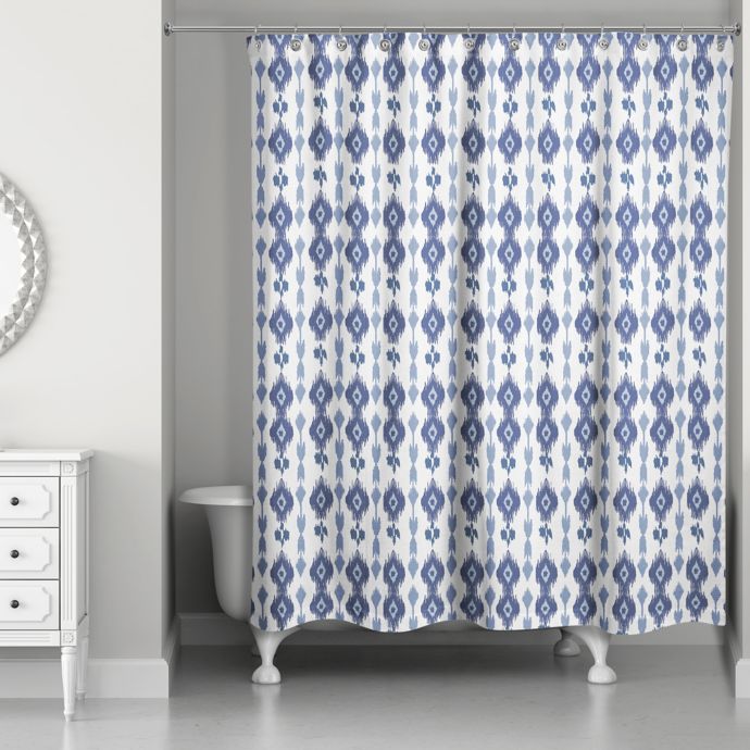 ikat fabric shower curtain