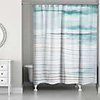 Alternate image 0 for Designs Direct Linear Waves Shower Curtain in Teal