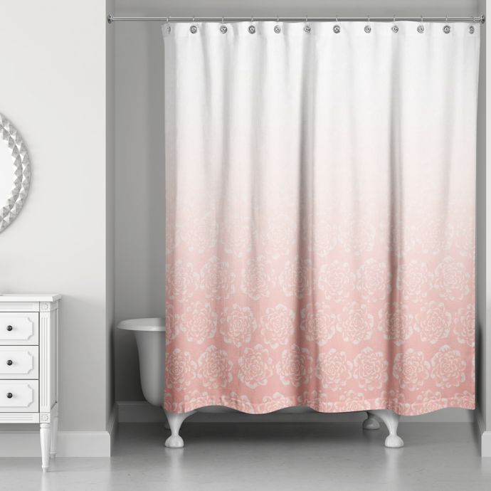 Designs Direct Ombre Floral Shower Curtain In Pink Bed Bath Beyond