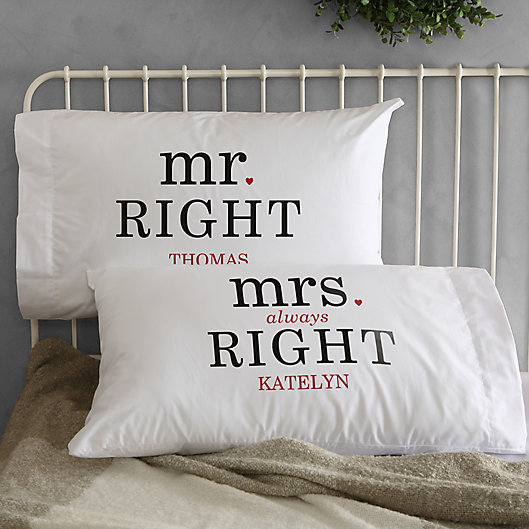 Mr Always Right ~ Couples Printed PilllowCases Set of 2 Right ~ Mrs