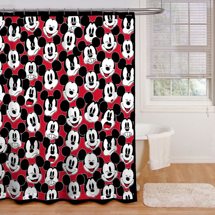Disney Mickey Mouse Big Face Shower Curtain Collection Bed Bath