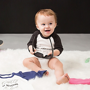 Sidewalk Talk by Pavilion Size 12-24M &quot;All Nighter&quot; Bodysuit in Black/White. View a larger version of this product image.