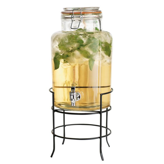 Home Essentials & Beyond Bail-and-Trigger Glass Beverage Dispenser