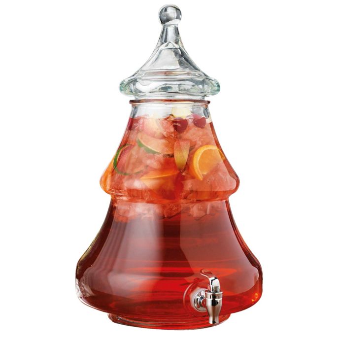 Home Essentials & Beyond Christmas Tree Glass Beverage Dispenser | Bed